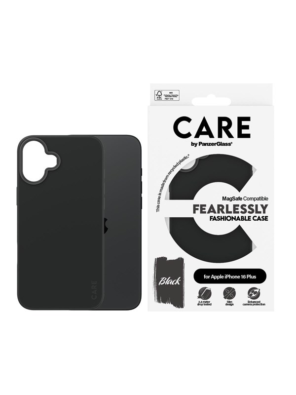 CARE by PanzerGlass Case Fashion Black MagSafe iPhone 16 Plus