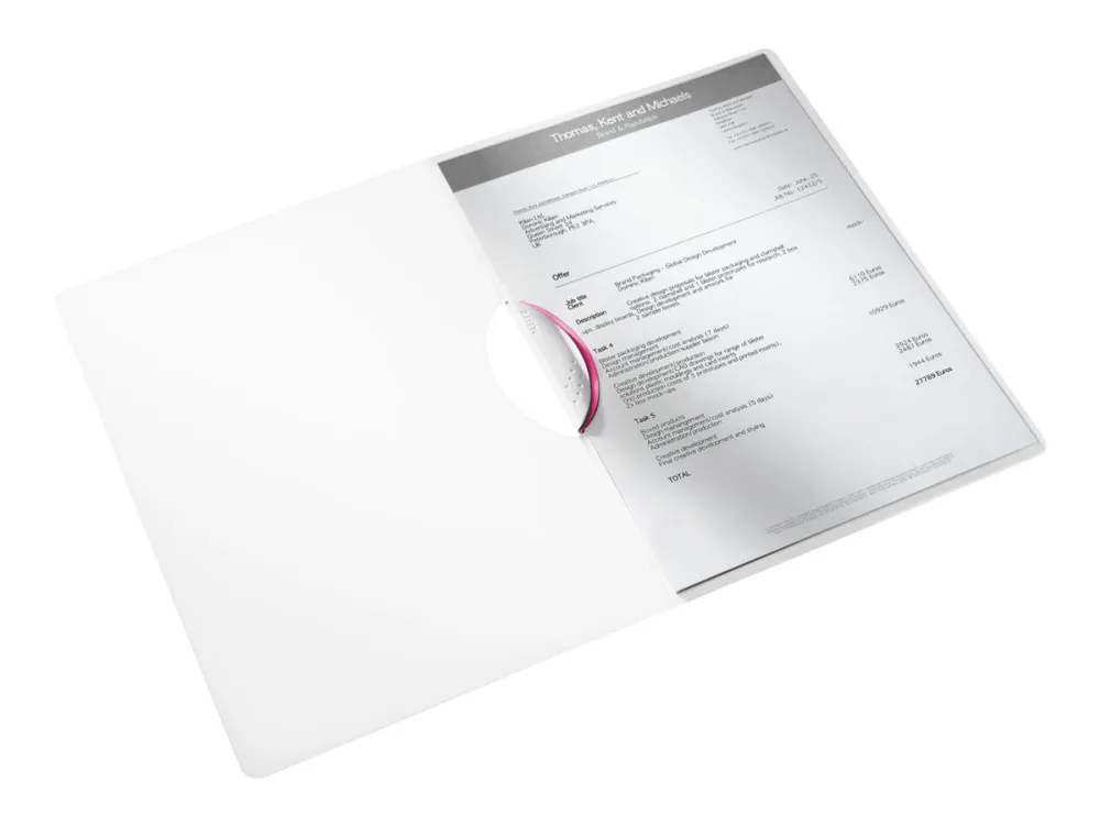 Leitz WOW ColorClip - Klipsfil - for A4 (210 x 297 mm) - kapasitet: 30 ark - metallisk rosa