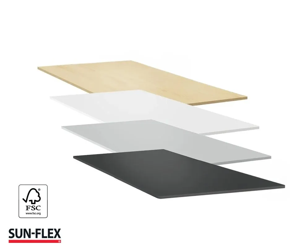 SUN-FLEX® skrivebord i svart laminat, 120×80 cm