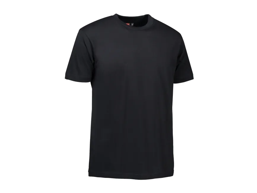 ID IDENTITY T-shirt T-TIME® med rund hals, fire-lags halsrib og nakke- og skulderbånd. Sort Størrelse L