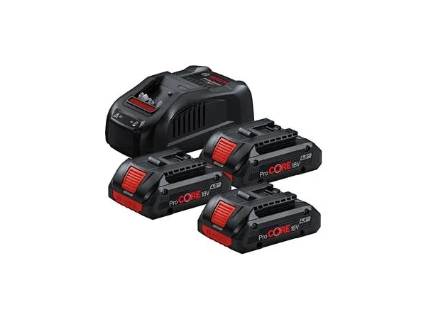 Bosch startpakke PROCORE 18V – 3×4.0Ah + lader GAL 1880