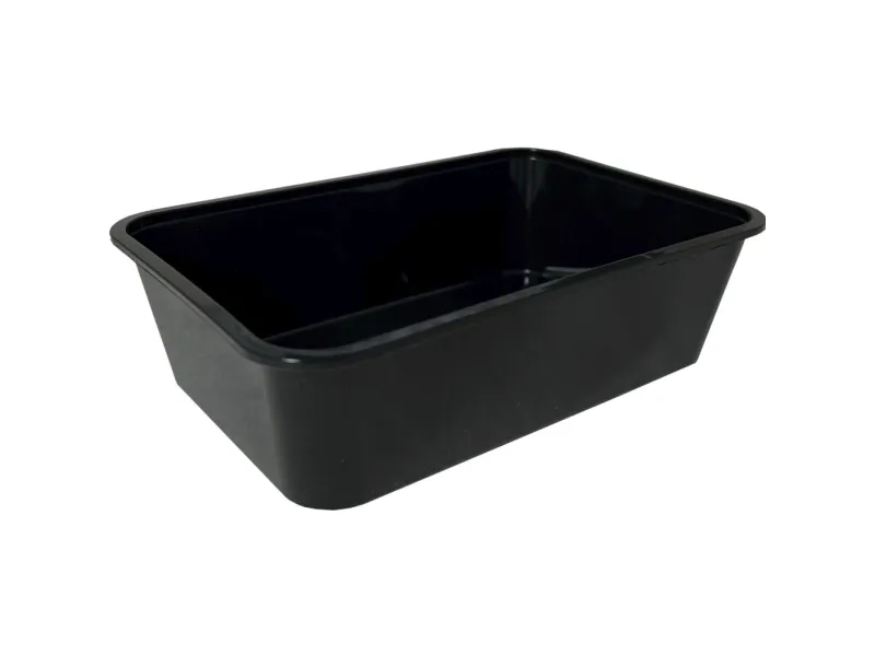 Plastbakke, ABENA Cater-Line, 16,9x11,6x4,8cm, 650 ml, 650 ml, sort, PP - (10 stk.)