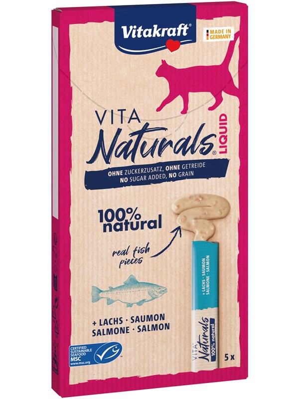 Vitakraft Vita Naturals Liquid Snack Laks (5-Pack x 15g)