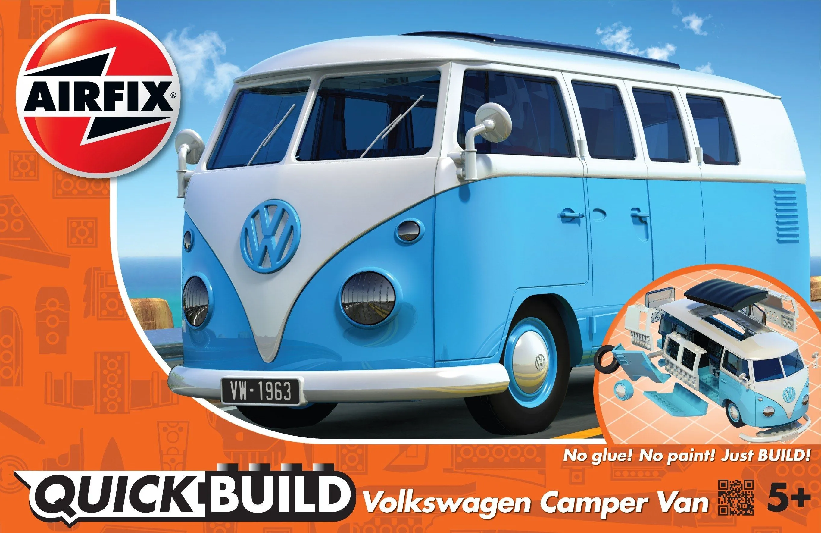Airfix J6024, Campingbilmodell, Monteringssett, Volkswagen, Alle kjønn, Plast, 52 stykker