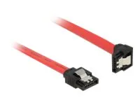 Delock - SATA-kabel - Serial ATA 150/300/600 - SATA (hann) til SATA (hann) - 30 cm - låst, 90° kontakt - rød