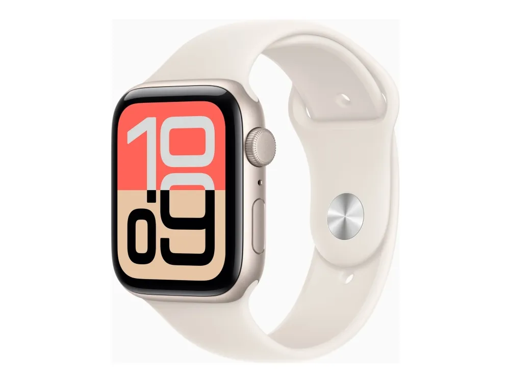 Apple Watch SE 3 GPS 44mm Starlight Aluminium Case with Starlight Sport Band - S/M