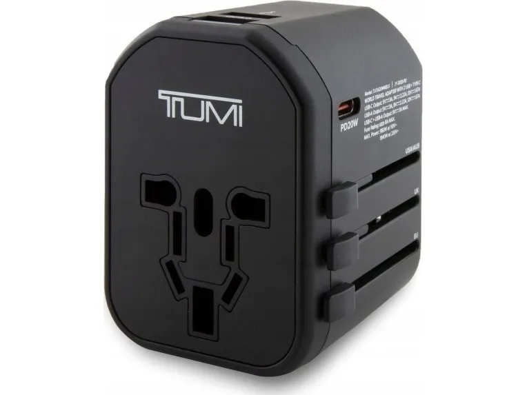 TUMI TUTA20WMSLK reiseadapter 20W USB-C / 2xUSB-A sort