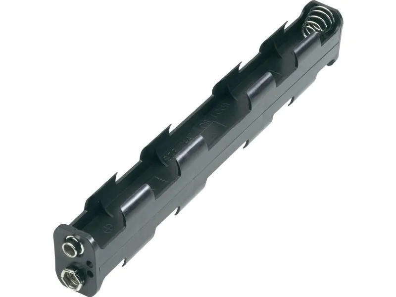 Goobay 12475 batteriholder 6 x R6 (AA), trykknapptilkobling, (L x B x H) 158 x 25,8 x 16,8 mm
