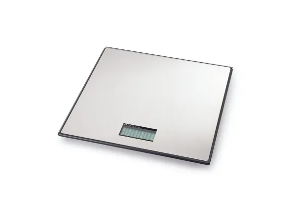 MAULglobal pakkevage, bæreevne: 25 kg, sort - veieflate med rustfritt stål, LCD-display, ett-knapps (17125-90)