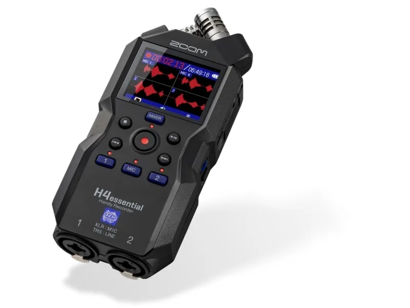 Zoom H4ESSENTIAL, 130 dBV, 32 bit, 44100 - 96000 Hz, 3800 O, Sort, 66,9 x 156,1 x 38 mm