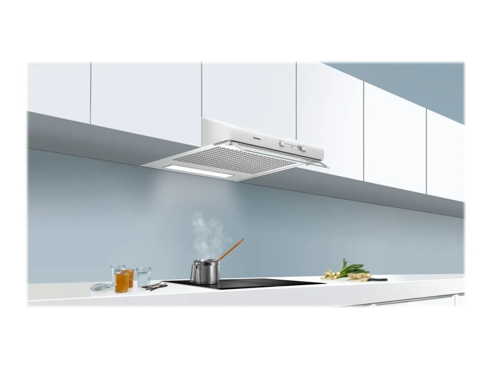 Siemens iQ100 LU62LFA21 - Panser - standard - bredde: 60 cm - dybde: 48.2 cm - ekstraksjon og resirkulasjon (-) - med intern motor - hvit