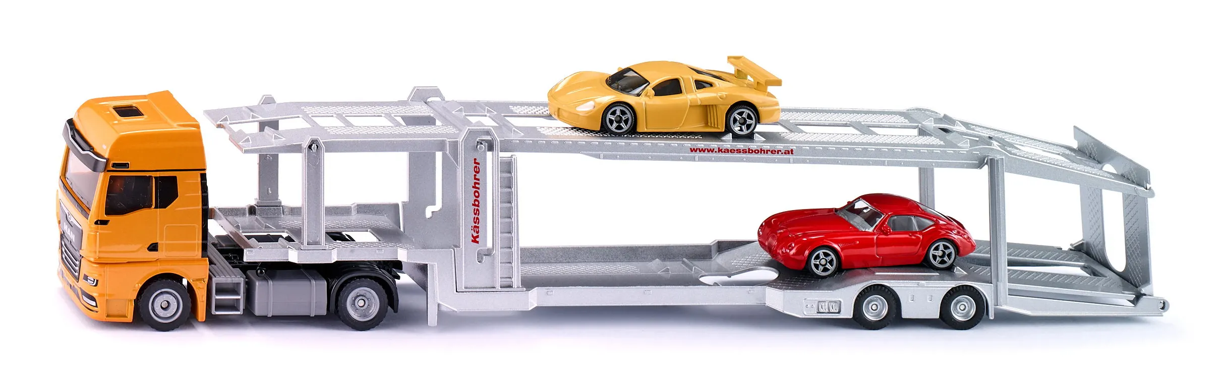 Siku MAN car transporter, Car transporter model, Montert på forhånd, 1:50, Alle kjønn, Plast, 4 stykker