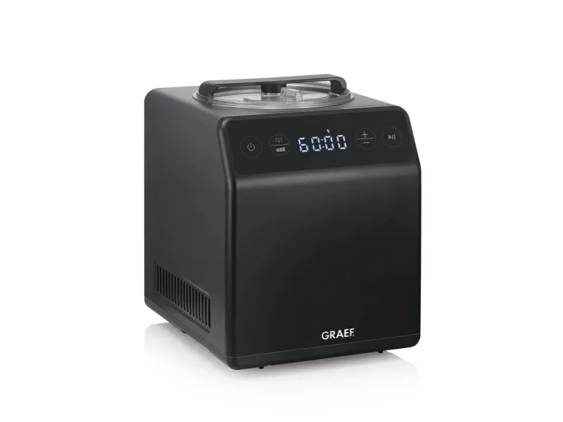 Graef IM706EU, Kompressor-iskremmaskin, 2 l, 1 boller, Sort, -18 - 35 °C, Rustfritt stål