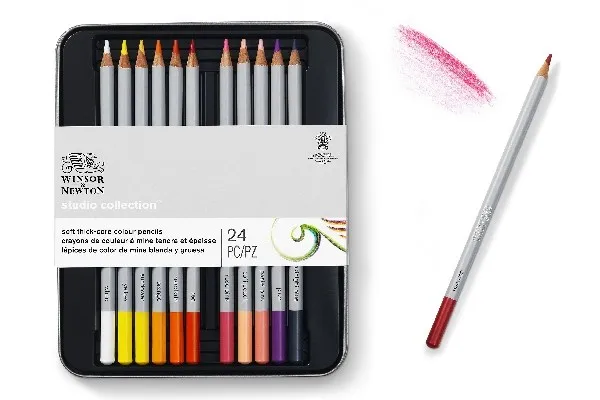 Precision pencil fargeblyanter 24 stk i metallboks