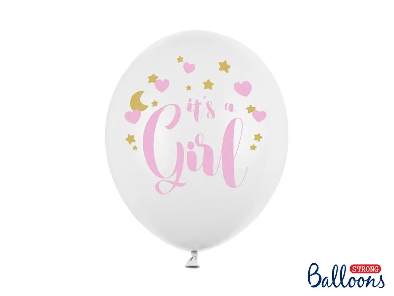 PartyDeco SB14P-233-008-6, Toy balloon, Latex, Gull, Rosa, Hvit, Temafest, Oval, 30 cm