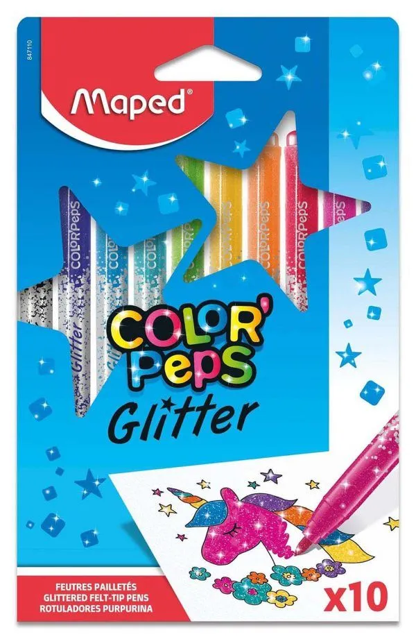 Maped Color’Peps 847110, Medium, 10 farger, Svart, Rosa, Blå, Grønn, Oransje, Rød, Fiolett, Gult, Projektil spiss, 2,8 mm, 10 stykker