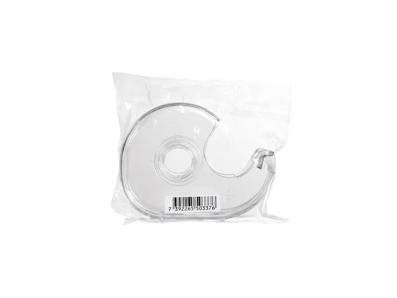 Tapedispenser plast transparent - til 19mm x 33m tape