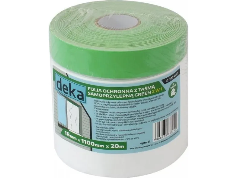 Deka beskyttelsesfolie med z tasma zielona do zewnatrz 110 cm x 20 m