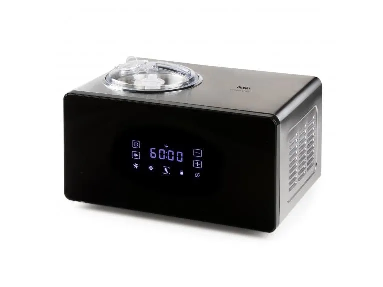 Domo DO9252I, Kompressor-iskremmaskin, 1,5 l, LED, Rustfritt stål, 60 dB, Sort