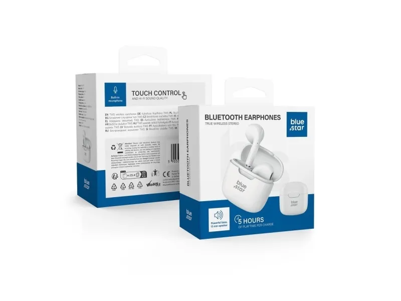 BlueStar F17 in-ear Bluetooth-hodesett - hvit