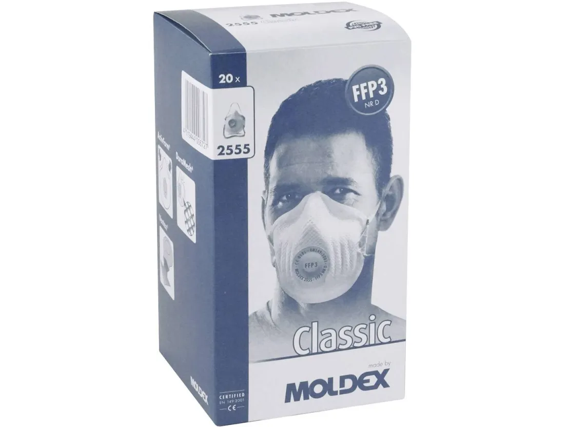 Moldex støvmaske 2555 55 FFP3 NR D med ventil 20stk - (20 stk.)