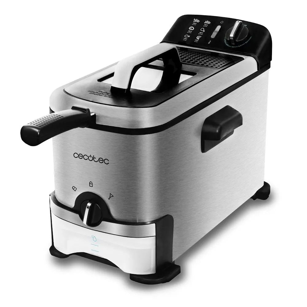 Cecotec CleanFry Infinity 3000 ProFilter, Frityrkoker, 3 l, 3 l, 190 °C, Single/enkelt, Sort, Rustfritt stål