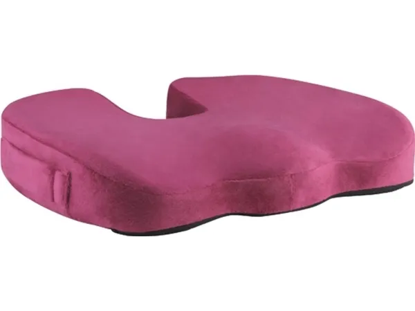Powerton ortopedisk pute, trykkbestandig plastspiss, ergonomisk, rød satin, minneskum, P
