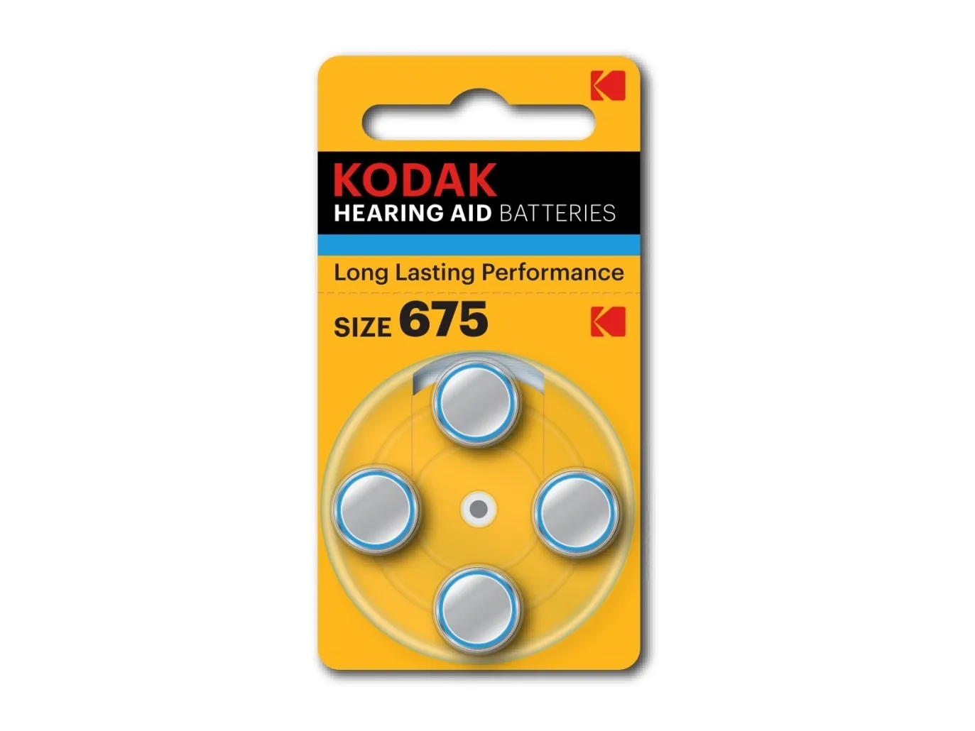 Kodak Hearing Aid 675, Engangsbatteri, Zink-luft, 1,45 V, 4 stykker, 650 mAh, 0 - 45 °C