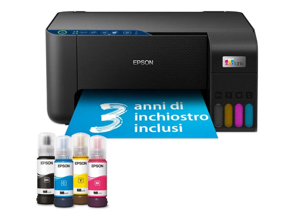 Epson EcoTank ET-2861 - Multifunksjonsskriver - farge - ink-jet - ITS - A4 (medie) - opp til 10 spm (trykking) - 100 ark - Wi-Fi, USB - svart