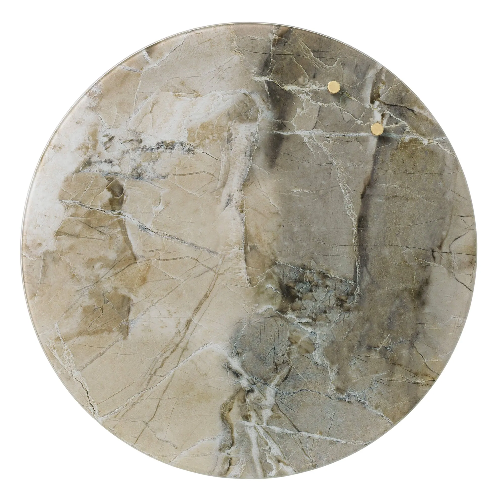 Magnetisk NAGA glastavle cirkel Ø35 cm Beige Marmor