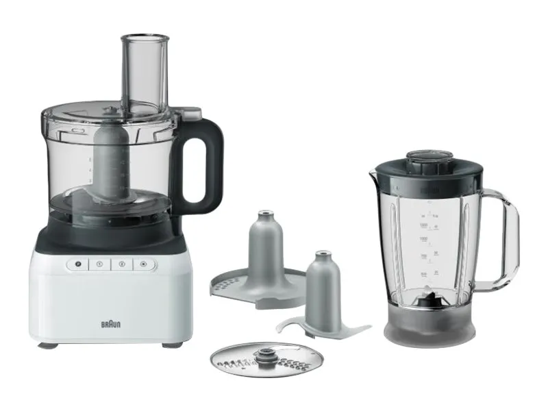 Braun FP 3131 WH - Kjøkkenmaskin - 800 W - hvit/grå