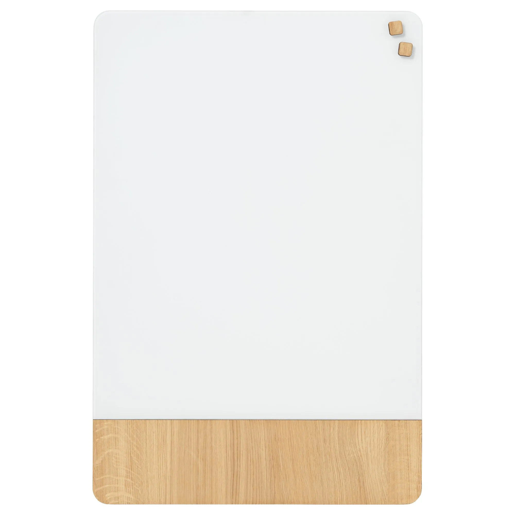 Magnetisk NAGA glastavle 60x80 cm mat glas hvid med egefiner