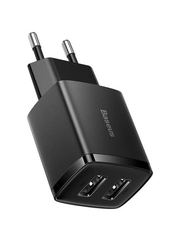 Baseus Compact Quick Charger 2x USB 10.5W (black)