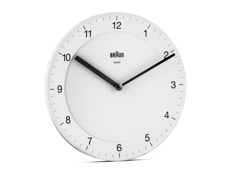 Braun BC06W, Vegg, Kvartsklokke, Rund, Hvit, Voksne, AA