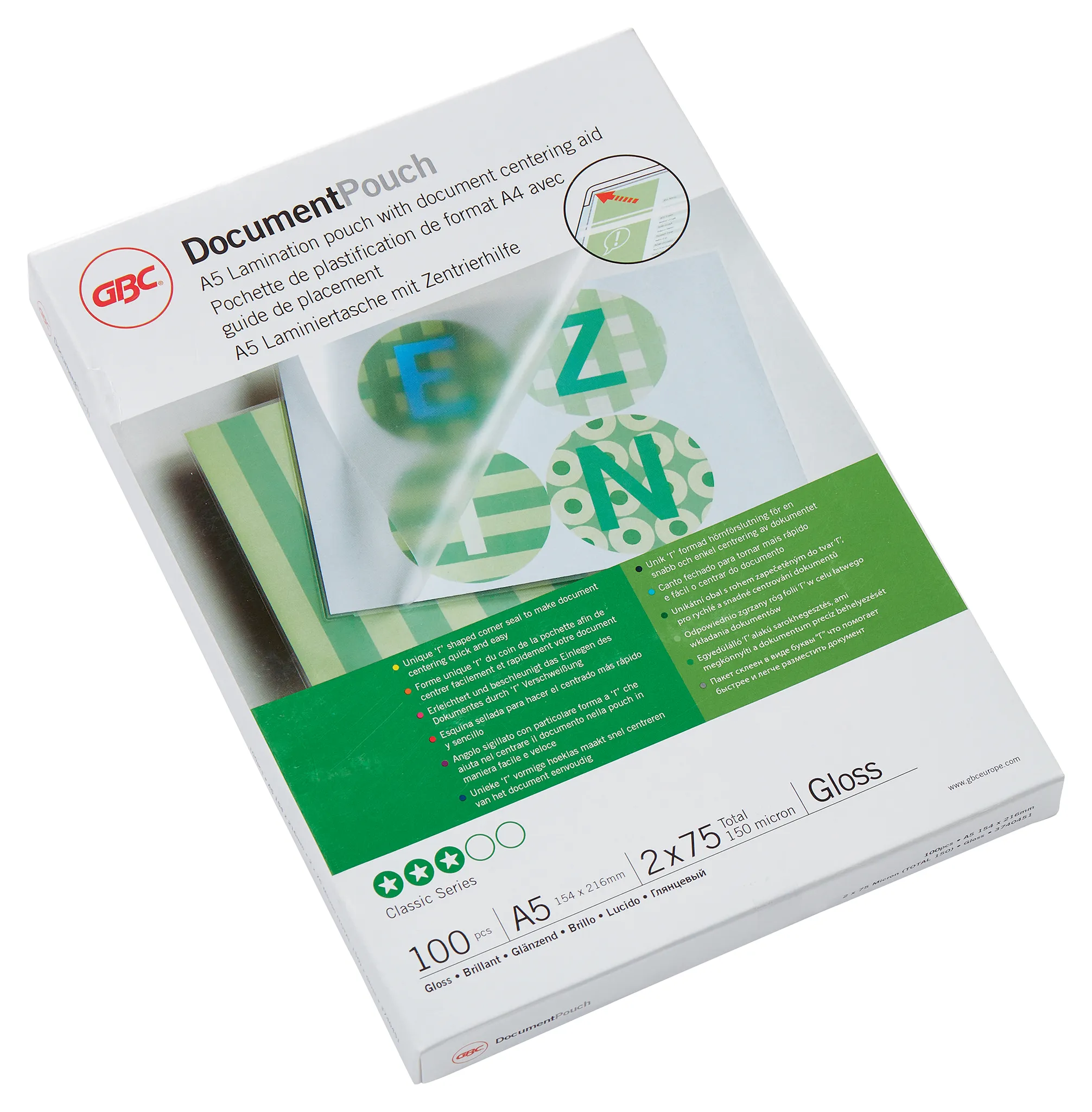 Lamineringslomme GBC A5 75 micron (100 stk.)