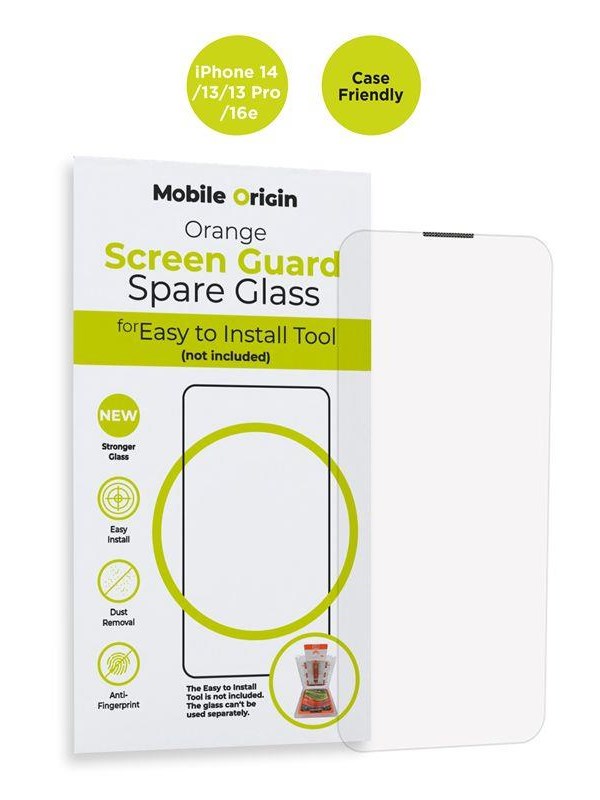 Mobile Origin Orange Screen Guard Spare Glass iPhone 17e/16e/14/13 Pro/13