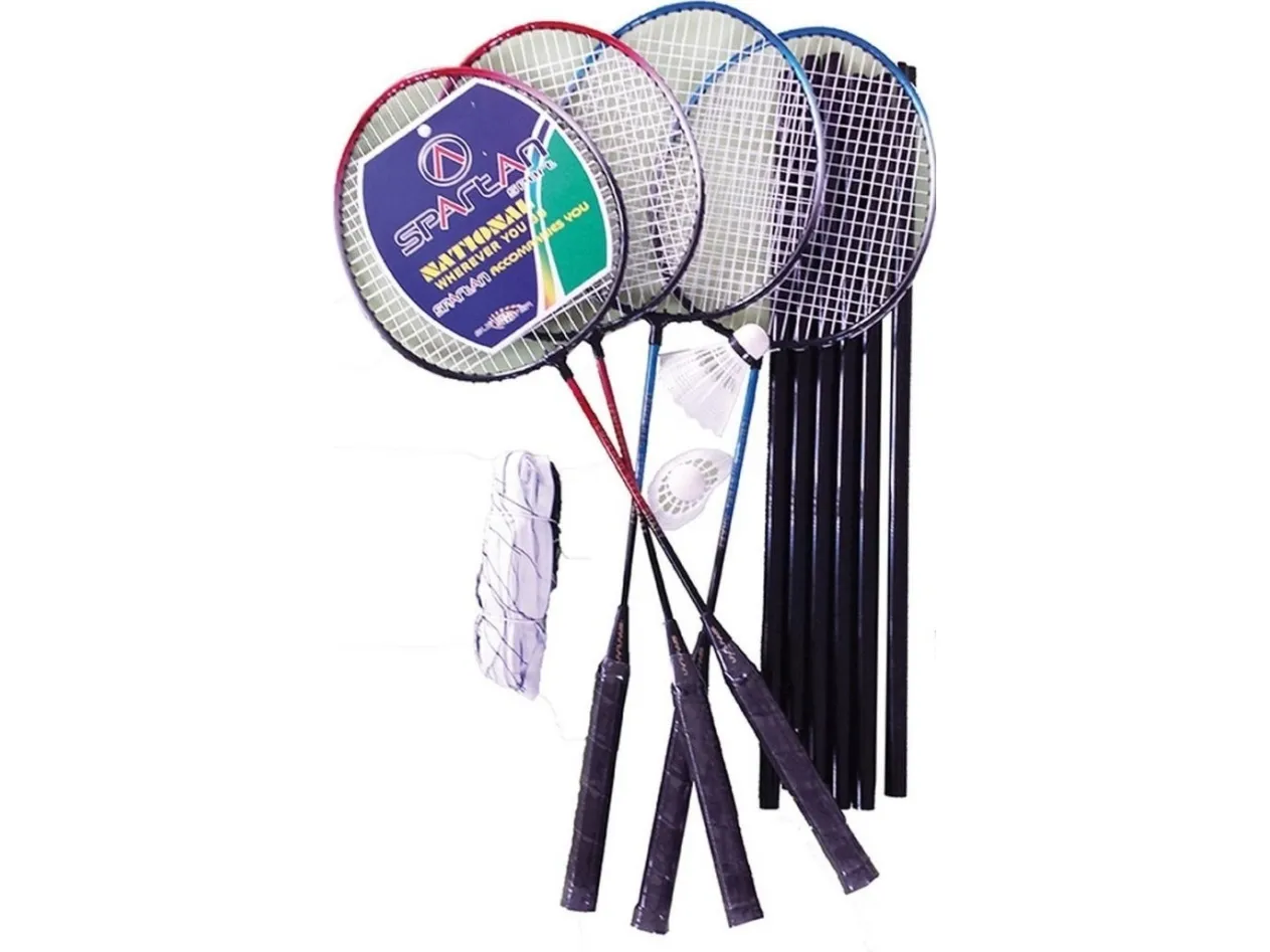 Spartan badmintonsett med nett Power for 4 spillere