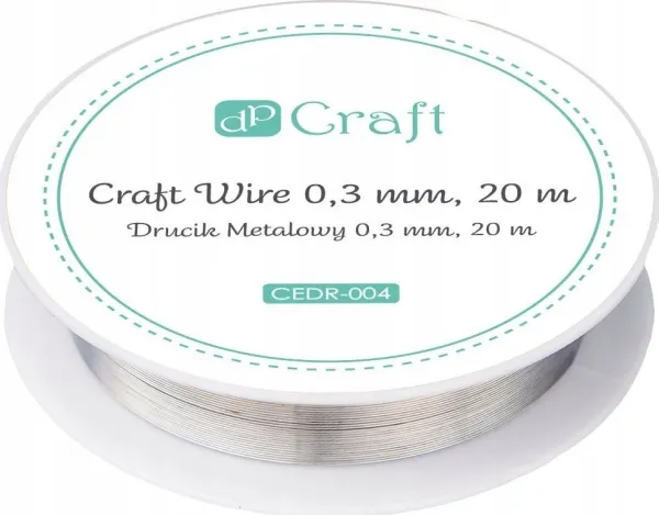 DP Craft metalltråd DPCRAFT 0,3 mm 20 m - sølv