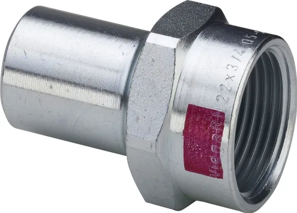 VIEGA Prestabo indstikstykke nippel/muffe ¾x18mm, af ulegeret stål Indvendigt gevind, SC-contur