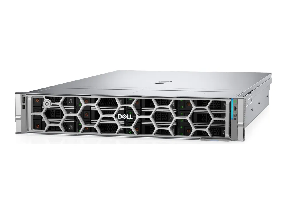 Dell PowerEdge R570 - Server - rackmonterbar 2U - 1-veis - 1 x Xeon 6507P / inntil 4.3 GHz - RAM 32 GB - SAS - hot-swap 2.5 brønn(er) - SSD 960 GB - Matrox G200 - Gigabit Ethernet, 10 Gigabit Ethernet - uten OS - monitor: ingen - svart - BTP - Dell Smart Selection, Dell Smart Value - med 3-års Basic Next Business Day