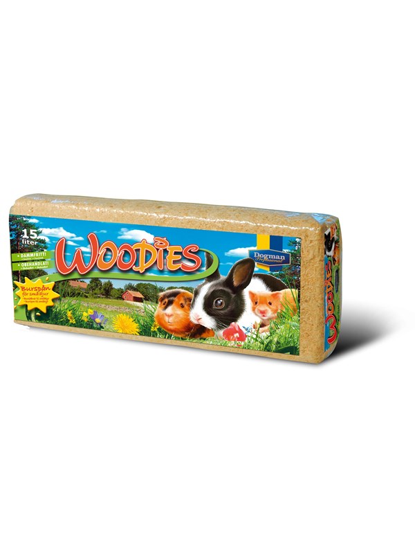 Dogman Woodies Strø for Små Dyr 15L