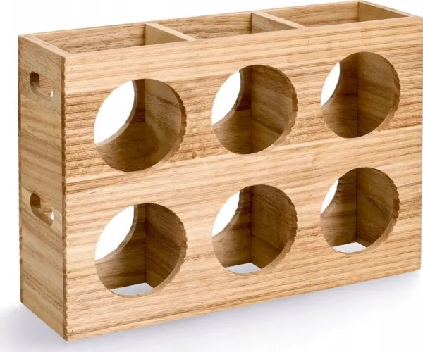 Zellerstativ for 6 flasker, tre, 38 x 11,6 x 27 cm