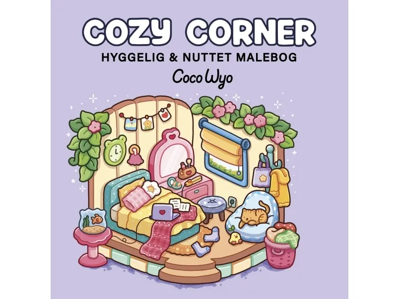 Malebok: Cozy Corner - Cozy Coloring | Coco Wyo | Språk: Dansk