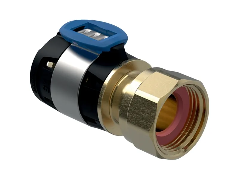 Geberit FlowFit overgang med omløber: Materiale=Blyfri siliciumbronze (CuZn21Si3P), d=20mm, di=16mm, G=3/4