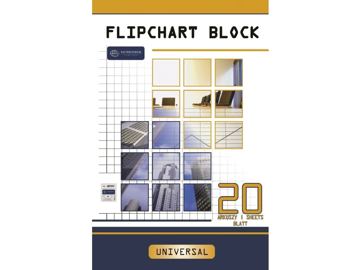Flipchart Interdruk blokk til flipchart 64x100 cm rute (20)