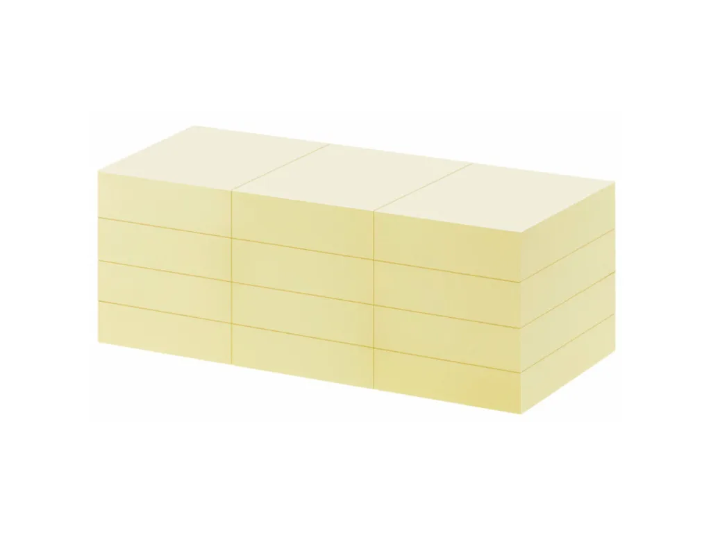 Notes Q-line Stick'N gul 38x50 mm - (12 stk./pakke)