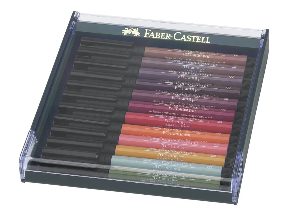 Faber-Castell PITT Artist Pen Earth tones - Børstepenn - permanent - assorterte farger - tusj (en pakke 12)