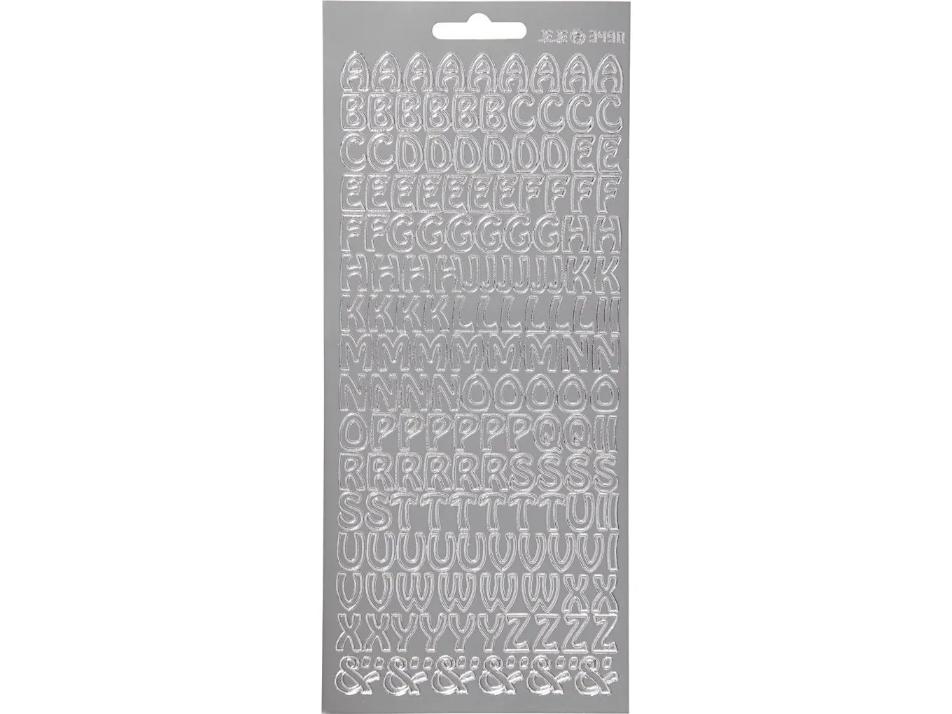 Focus klistremerker Silver Letters Design 2