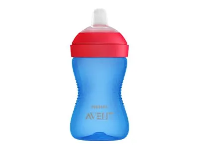 Philips AVENT - SCF802/01 Myk, bitesikker kopp med tut, Drikkeflaske, 9 måned(er), Blå, Rød, Gutt, Vri-på smokk, Indonesia