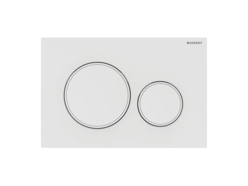 Geberit Sigma 20 betjeningsplade i mat hvid/hvid